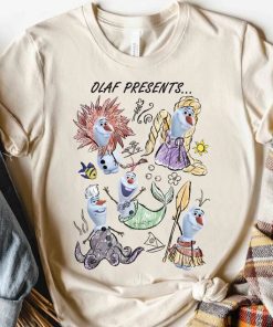 Disney Olaf Presents Classic Costume Princess Sketches Retro Shirt