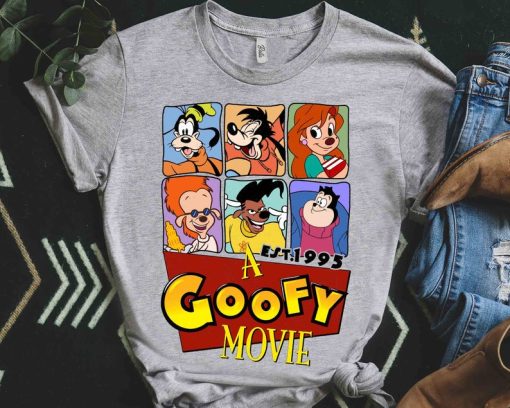 Disney A Goofy Movie Est 1995 Characters Group Shot Retro Shirt