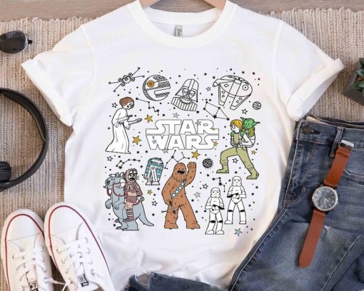 Star Wars Characters Group Shot Constellation Doodles Shirt