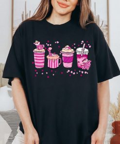 Cute Cheshire Cat Coffee Drink Cups Shirt, Alice in Wonderland Shirt