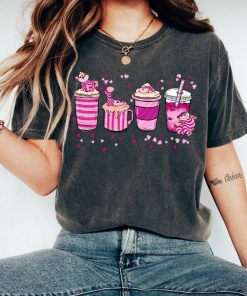 Cute Cheshire Cat Coffee Drink Cups Shirt, Alice in Wonderland Shirt