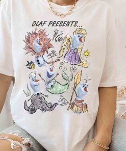 Disney Olaf Presents Classic Costume Princess Sketches Retro Shirt