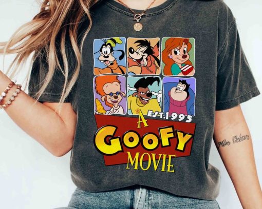 Disney A Goofy Movie Est 1995 Characters Group Shot Retro Shirt