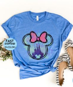 Disney Watercolor Minnie Castle Shirt, Disney Family Vacation Shirt