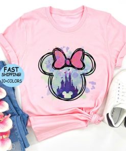 Disney Watercolor Minnie Castle Shirt, Disney Family Vacation Shirt