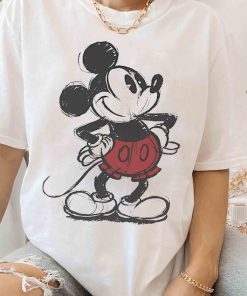 Cute Disney Mickey Mouse Pose Classic Sketch Shirt