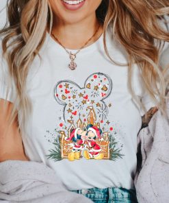 Mickey and Minnie Christmas Shirt, Christmas Watercolor Castle Shirt