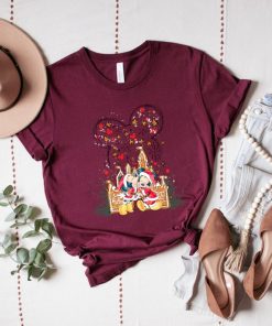 Mickey and Minnie Christmas Shirt, Christmas Watercolor Castle Shirt