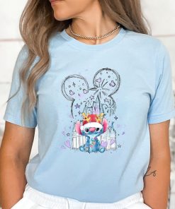 Stitch Christmas Shirt, Disney Castle Christmas Shirt