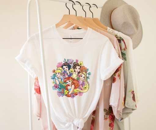 Vintage Floral Disney Princess Shirt, Disney Princess Shirt