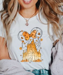 Fall Watercolor Castle and Minnie Pumpkins Shirt, Disney Fall Shirt