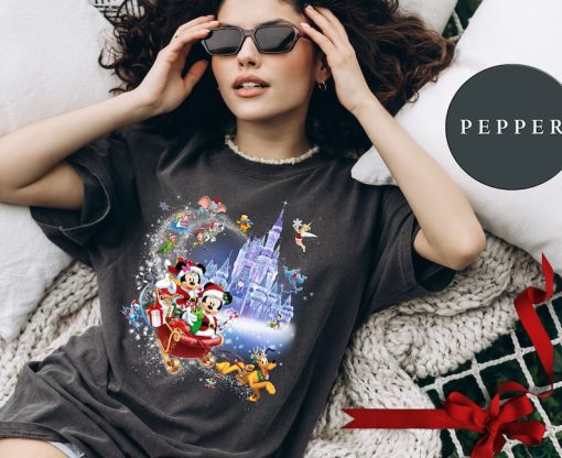 Comfort Colors® Minnie Mickey and Pluto's Sleigh Rides Disney Shirt