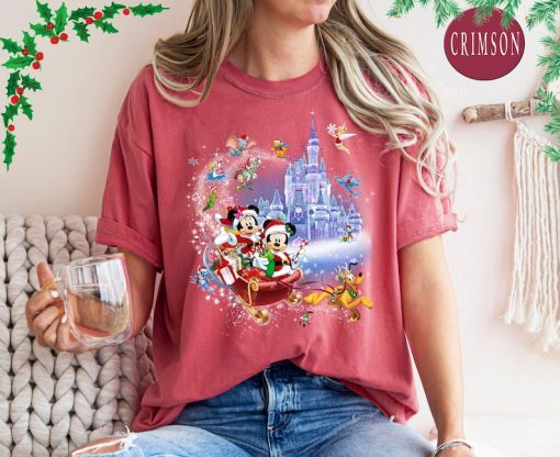 Comfort Colors® Minnie Mickey and Pluto's Sleigh Rides Disney Shirt