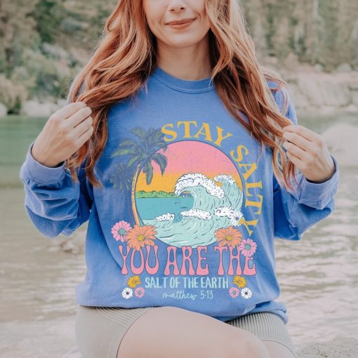 Stay Salty Bible Verse Shirt Christian Comfort Colors Shirt Beach