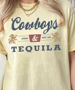 Comfort Colors® Cowboys and Tequila, Trendy Tshirt. Oversized Tshirt