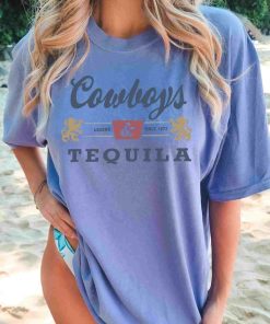 Comfort Colors® Cowboys and Tequila, Trendy Tshirt. Oversized Tshirt