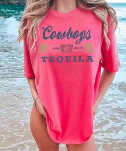 Comfort Colors® Cowboys and Tequila, Trendy Tshirt. Oversized Tshirt