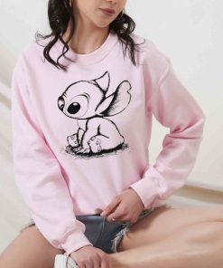 Disney Stitch Sketch Portrait Sweatshirt, Cute Lilo and Stitch Hoodie