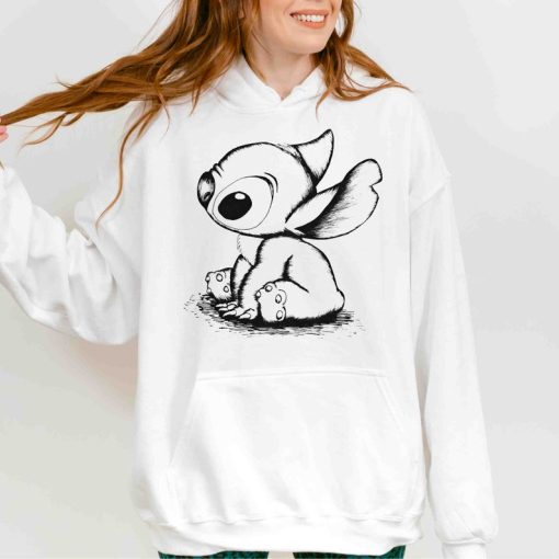 Disney Stitch Sketch Portrait Sweatshirt, Cute Lilo and Stitch Hoodie