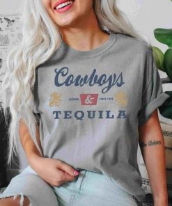 Comfort Colors® Cowboys and Tequila, Trendy Tshirt. Oversized Tshirt