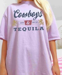 Comfort Colors® Cowboys and Tequila, Trendy Tshirt. Oversized Tshirt