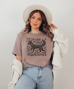 Vintage Folklore Fox Tshirt, Cottagecore Aesthetic Shirt