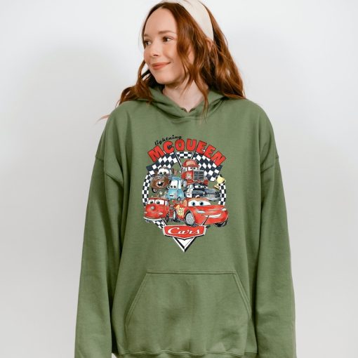 Retro Lightning Mcqueen Sweatshirt, Vintage Disney Cars Hoodie