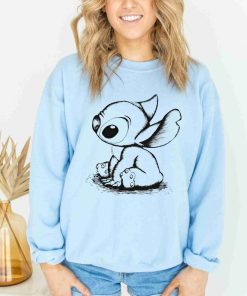 Disney Stitch Sketch Portrait Sweatshirt, Cute Lilo and Stitch Hoodie