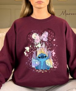 Stitch Watercolor Castle Hoodie, Disney Sweatshirt