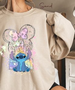 Stitch Watercolor Castle Hoodie, Disney Sweatshirt