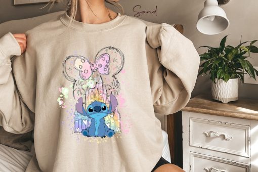 Stitch Watercolor Castle Hoodie, Disney Sweatshirt