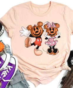 Mickey and Minnie Halloween Couple Tee, Mickey Pumpkin Shirt