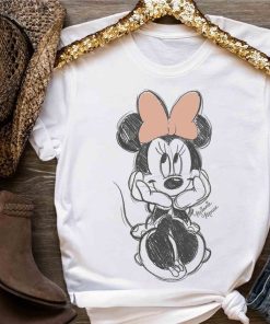 Disney Minnie Mouse Classic Sketch Cute Vintage Portrait T-Shirt