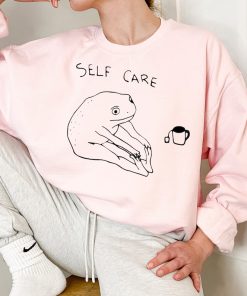 Funny Frog Self Care Sweatshirt Funny Frog Self Care Retro Hoodie