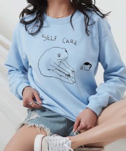 Funny Frog Self Care Sweatshirt Funny Frog Self Care Retro Hoodie