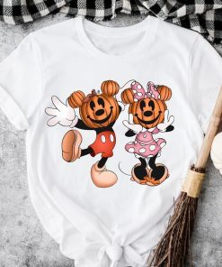 Mickey and Minnie Halloween Couple Tee, Mickey Pumpkin Shirt