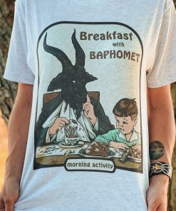 Breakfast with Baphomet Dark Humor Tee, Funny Occult Fall Shirt