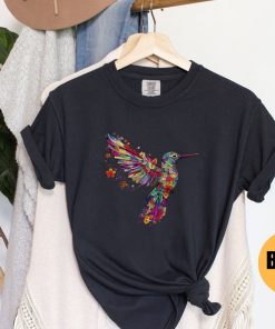 Floral Hummingbird Shirt | Animal Lover Tee | Bird T Shirts