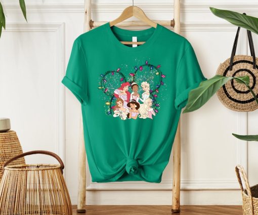 Merry Christmas Princess Shirt, Disney Christmas Watercolor Shirt