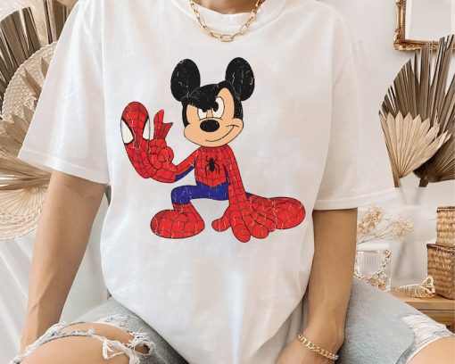 Funny Disney Mickey Mouse Custom Marvel Spider Man Retro Shirt