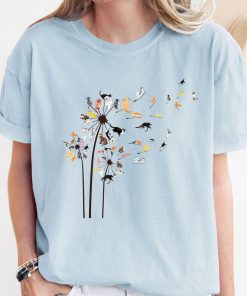 Comfort Colors® Cats Flower Fly Dandelion Shirt Cute Cat Lover T-Shirt