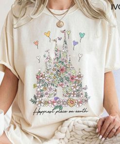 Happiest Place on Earth Shirt, Disney Castle Floral Shirt