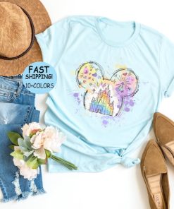 Disney Watercolor Castle Shirt, Disney Mickey Ears Castle Sweatshirt