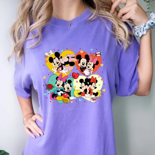 Comfort Colors® Mickey And Minnie Love T-shirt, Disney Valentine Shirt