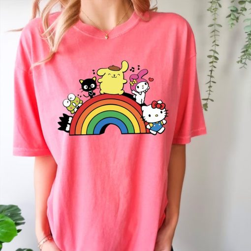 Comfort Colors® Rainbow Valentine Shirt, Cats Lover Shirt