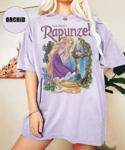 Retro Rapunzel Tangled Comfort Colors Shirt, Floral Rapunzel Shirt