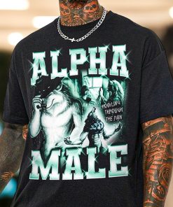 Alpha Male Ironic Shirt With Wolf Graphic