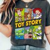 Retro Disney Pixar Toy Story Characters Buzz Woody Aliens T-shirt