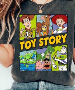 Retro Disney Pixar Toy Story Characters Buzz Woody Aliens T-shirt