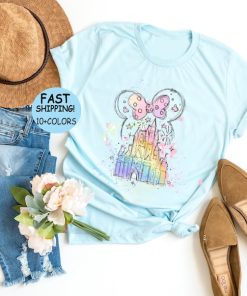 Disney watercolor Castle Minnie Shirt, Disney Castle Hoodie